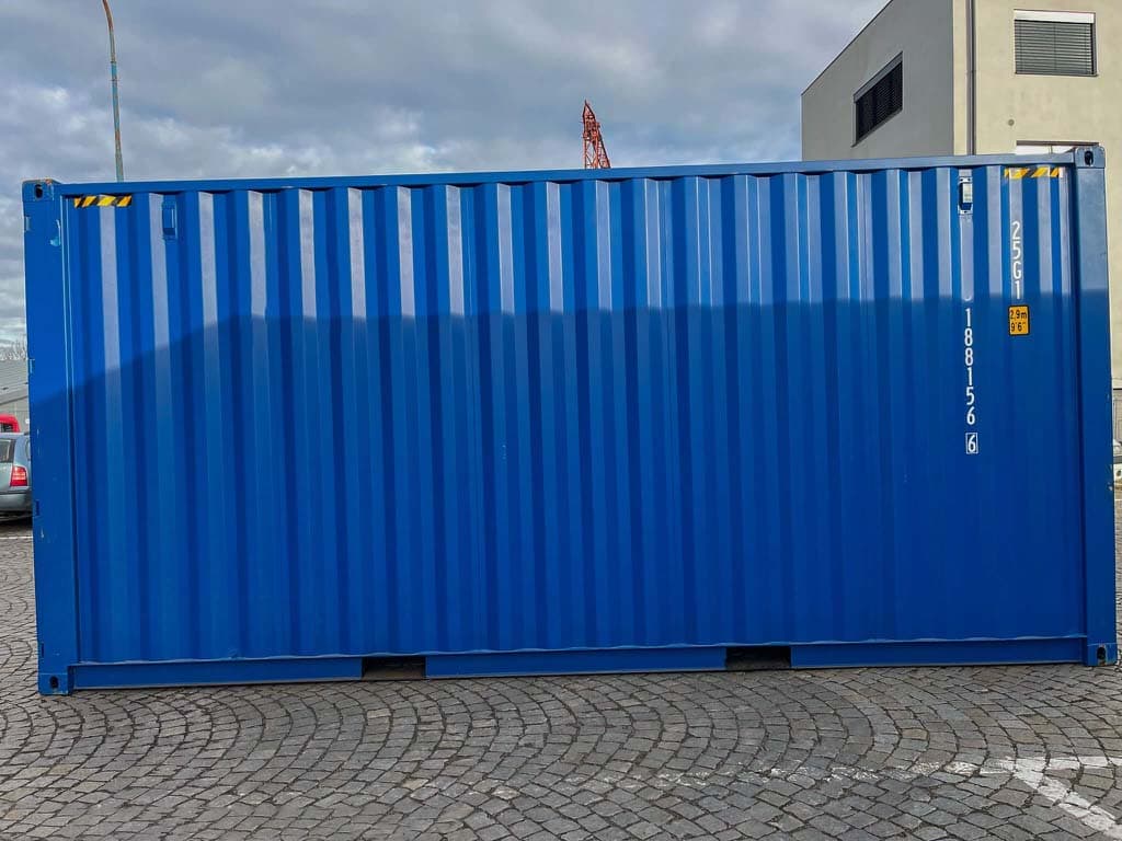 20-Fuß-High-Cube-Container Blaue Faser, Neu — Enzianblau · RAL 5010 — 12