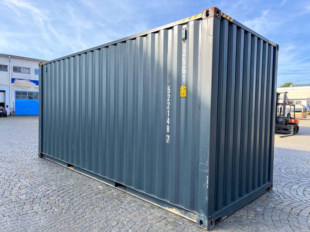 Kontener sześcienny 20 stóp, antracytowo-szary 6m, Nowy — Szary antracytowy · RAL 7016 — 1