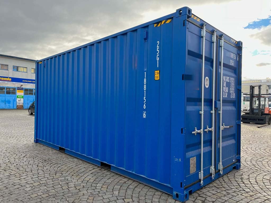 20-Fuß-High-Cube-Container Blaue Faser, Neu — Enzianblau · RAL 5010 — 2
