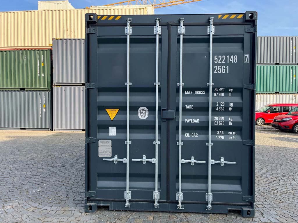 Kontener sześcienny 20 stóp, antracytowo-szary 6m, Nowy — Szary antracytowy · RAL 7016 — 8