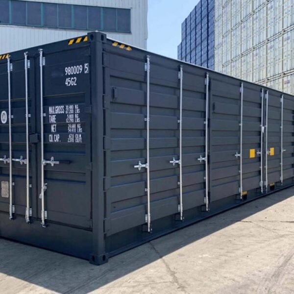 Contenedor High Cube de 40 pies con laterales abiertos Gris Antracita