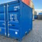 blue new one trip shipping container