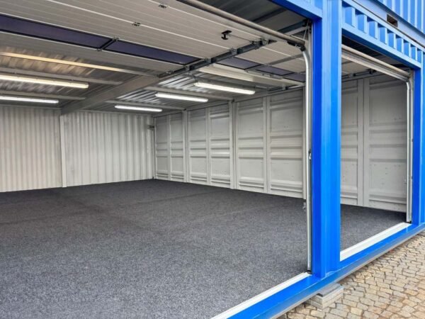 40ft-High-Cube-Mobile-garage-made-of-shipping-containers-56m2-RAL-7040-2 40ft-High-Cube-Mobile-garage-made-of-shipping-containers-56m2-RAL-7040-2